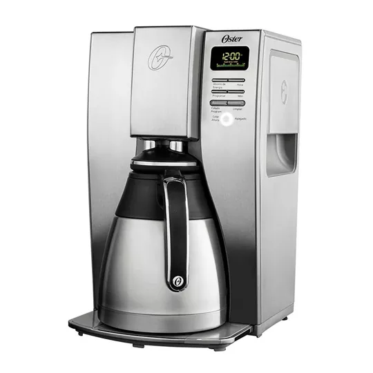 Cafetera Oster para 10 tazas             Jarra térmica de acero inoxidable. panel digital con indicador de tiempo de colado y controles programables: reloj, ciclo de limpieza, modalidad para ahorro de energía y más. función de pausa para servir durante el proceso de colado                        .                                        - BVSTDC4411-013