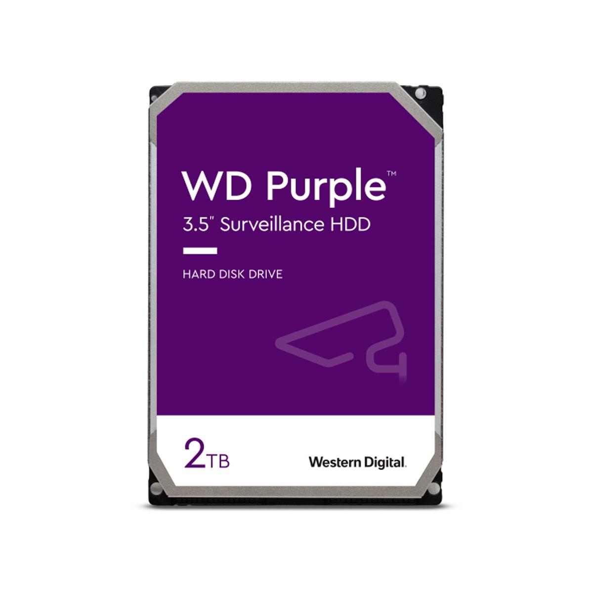 DISCO DURO WD 3.5" 2TB (WD22PURZ-RC) RECERTIFICADO PURPLE, 5400 RPM, 256MB, SATA3 - WD22PURZ-RC