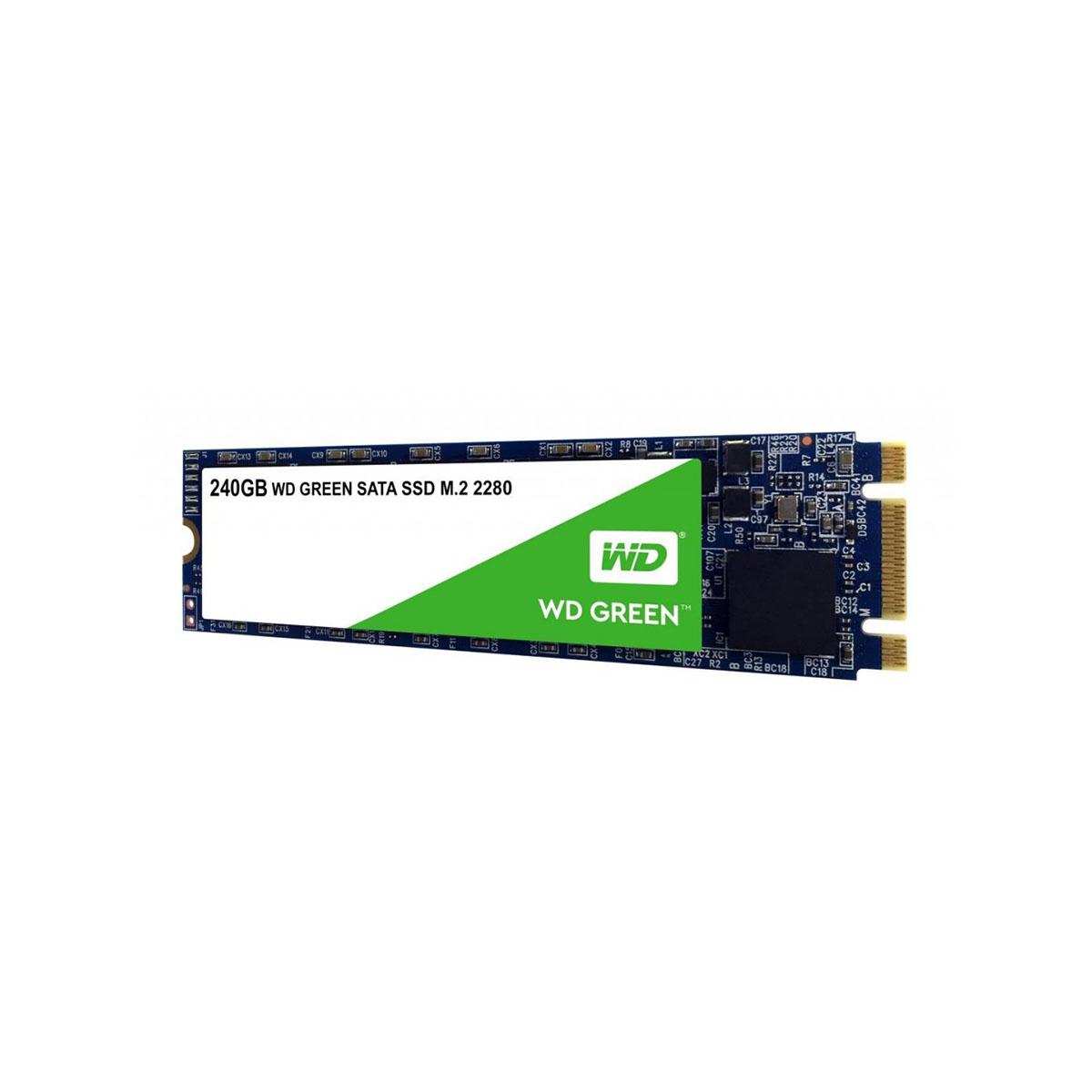 UNIDAD DE ESTADO SOLIDO INTERNO 240GB WD GREEN M.2 2280 SATA3 6GB/S LECT.540MBS ESCRIT.430MBS PC LAPTOP MINIPC - WDS240G2G0B