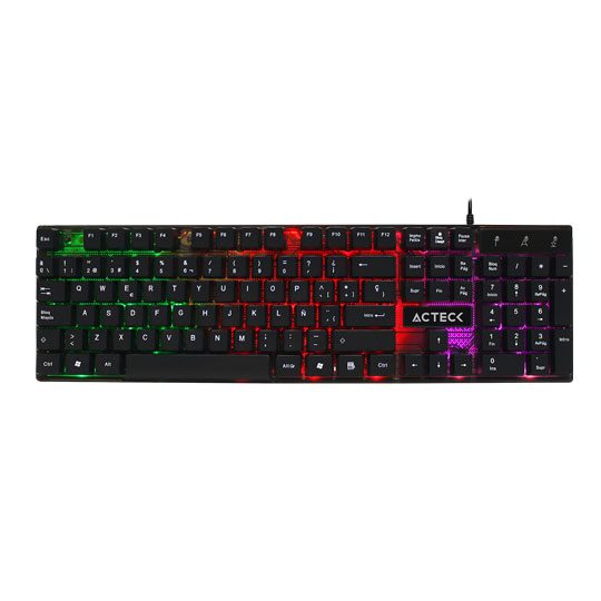 TECLADO ACTECK AUREAN X ALAMBRICO USB/LED 3 COLORES/NEGRO - ACTECK