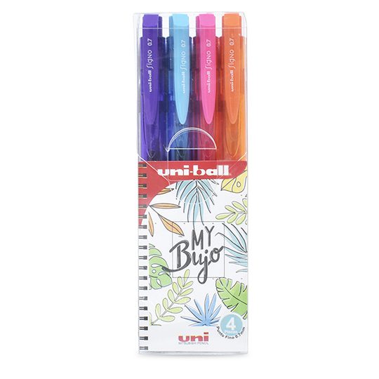 LM-Bolígrafo fino de gel retráctil Uni-B Colores intensos surtidos: violeta, azul, rosa, naranja, punto fino 0.7 mm, tecnología super INK que protege contra agua, decoloración y fraude, con grip para mejor agarre, rendimiento 700 m, Tip Seal para evitar chorreo.                                   all 0.7 mm colores surtidos 4 pzs        - 305.UMN155CS4