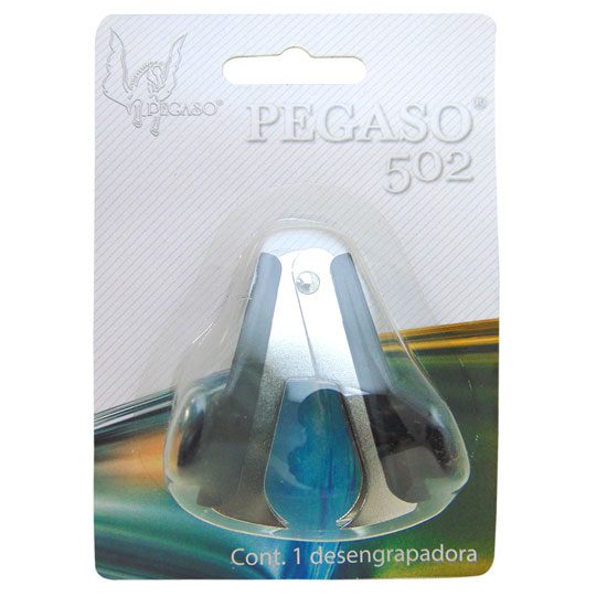 Desengrapador Pegaso 502 color negro     Quitagrapas fabricado en plástico de alto impacto y metal niquelado, diseño ergonómico para mayor confort, ideal para remover grapas estándar 26/6, 24/6 y 10.                                                                                                  .                                        - PEGASO