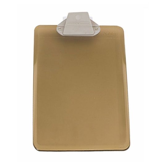 Tabla de plástico Sablón con broche plás Medida: 22.5 x 39 cm, tabla de apoyo con resistente broche plástico que sostiene lápiz o bolígrafo, tamaño oficio.                                                                                                                                              tico tamaño oficio color humo            - SABLON