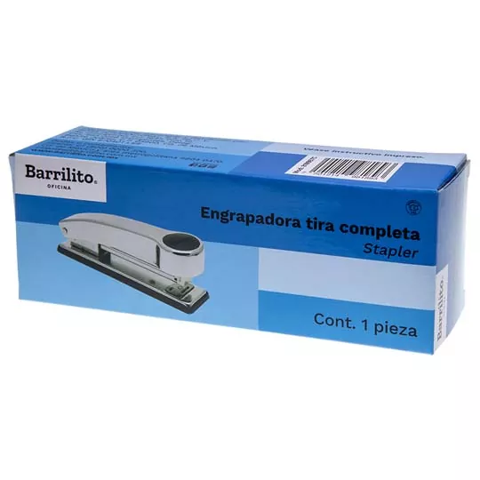 Engrapadora tira completa Barrilito metá Engrapa hasta 50 hojas a la vez, utiliza grapas estandar 26/6, dos tipos de engrapado: cerrado/permanente o abierto/alfiler, tira completa, cuerpo metálico y aplicaciónes plásticas                                                                            lica                                     - 8229ETC