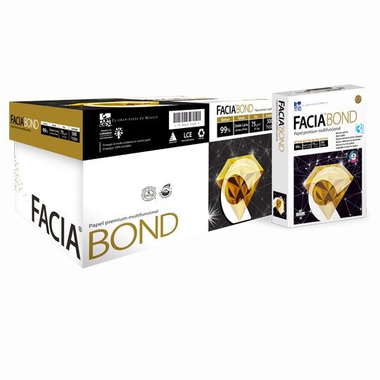 Papel facia bond doble carta blancura 99 Medidas: 27.9 x 43.2 cm. caja con 5 resmas de 500 hojas c/u. tipos de impresion: laser, ink jet, offset digital, fotocopiado, fax, compatible con equipos de cualquier velocidad. desempeño: 120 pag x minuto, tecnologia colorlok.                             % 75 gr                                  - A8207075041E0MC