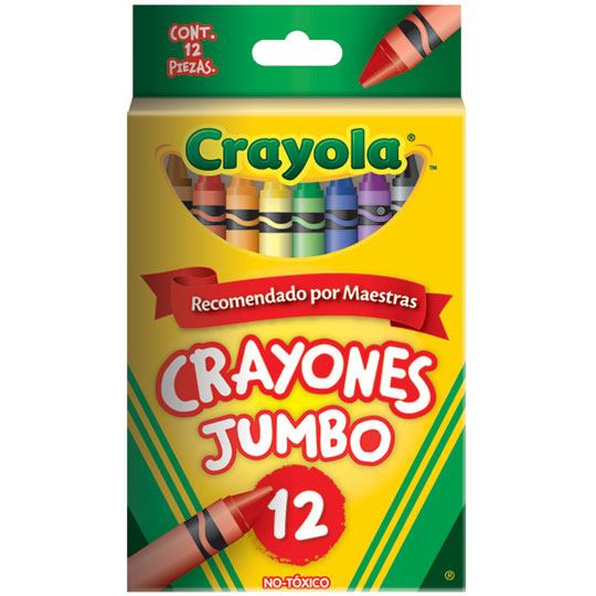 Crayones Crayola Jumbo 10.16 x 1.12 cm 1 Coloración más fácil y colores más reales, colores varios                                                                                                                                                                                                       2 piezas                                 - CRAYOLA