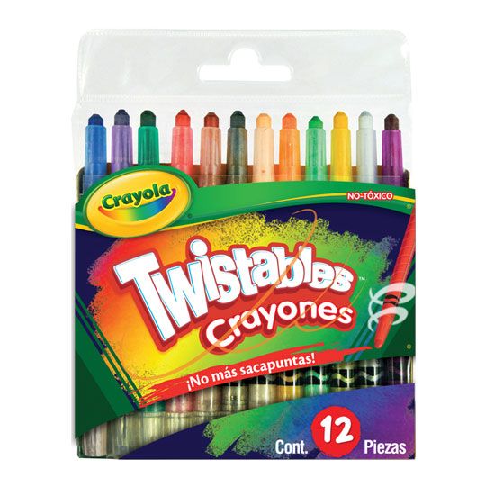 Mini crayones Crayola twistables  12 pie Gira y saca mas diversión al colorear, no necesitas sacapuntas o quitarle la envoltura cuando se acabe la punta, solo gira y obtendrás mas punta, no toxicos                                                                                                    zas                                      - CRAYOLA