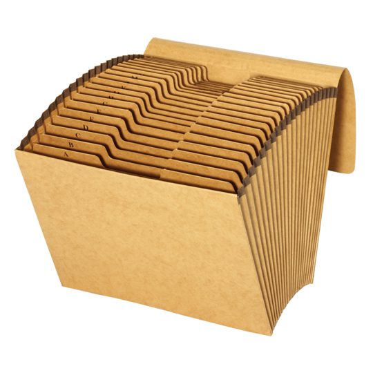 Archivo expandible kraft Globe-Weis cart Cubierta de resistente papel kraft, costados reforzados, con tapa, cejas preimpresas: A-Z, contiene mínimo 10% de fibras recicladas post-consumo, 21 bolsillos.                                                                                                 a alfabético A-Z                         - GLOBE-WEIS