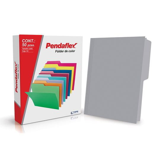 Folder de color Pendaflex carta color gr Papel manila color stock de 9.5 pts., doble tonalidad: interior y exterior para evitar la perdida de documentos, pre-suajado superior y lateral para broche de 8 cm, dobleces adicionales para expansión de hasta 2 cm, caja con 50 piezas.                     is ceja 1/2 caja con 50 pzas             - PENDAFLEX