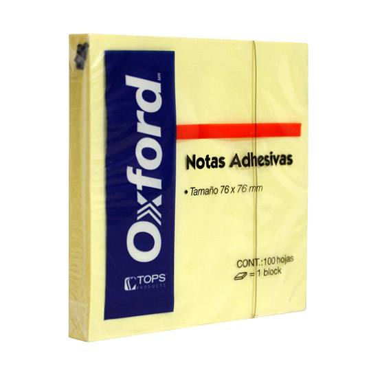 Notas adhesivas Oxford color amarillo 3" Block de notas adhesivas, medidas: 76 x 76 mm, 1 block con 100 hojas.                                                                                                                                                                                           x 3" block con 100 hojas                 - 74759