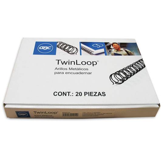 Arillo de metal GBC Twin Loop negro 1/2  Caja con 100 piezas piezas elaborado con material de alta resistencia                                                                                                                                                                                           paso 3:1 capacidad 96-110 hojas          - M500141