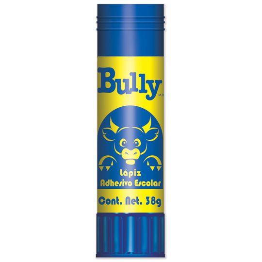 Lápiz adhesivo Bully de 38 grs 1 pieza Color transparente, fácil de usar, presentación primer empaque: charola con 5 piezas, no tóxico - BULLY