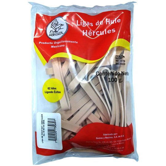 Ligas Hercules de hule natural no. 64. b Ligas de hule natural no. 64, marca hercules                                                                                                                                                                                                                    olsa con 100 gramos                      - LNB100-64