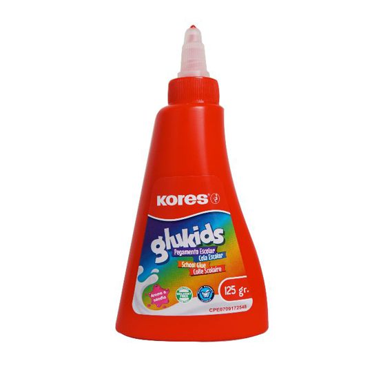 Pegamento liquido blanco Kores, 60 grs, Pegamento liquido blanco, no tóxico, base de agua con aroma a sandia, excelente aplicación, transparente al secar, para uso escolar, ideal para pegar papel, fotos y algunos textiles - KORES