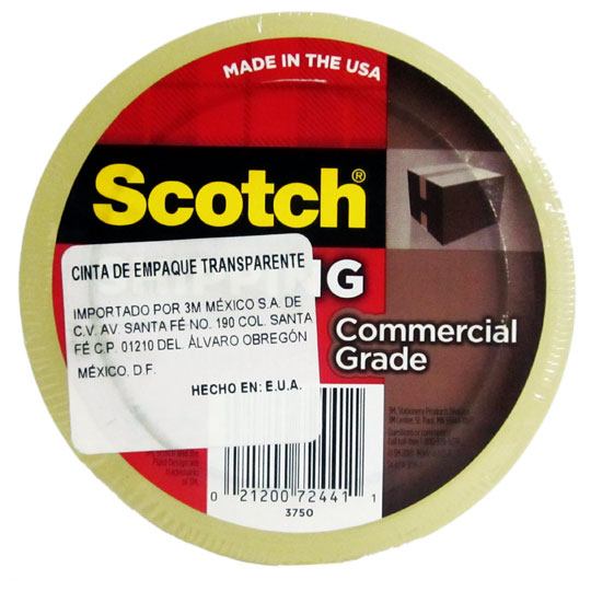 Cinta empaque Mod. 3750 premium transpar Grado comercial, sellado fuerte, medidas 48mm x 50m - SCOTCH