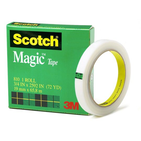 Cinta Mágica Mod. 810 sp Scotch 3M 19x65 Escribe sobre ella, invisible sobre papel de fotocopiar, se corta facilmente con los dedos, medidas 19mm x 65.8m, centro 2.5cm =1                                                                                                                               .8 caja con 1 pieza                      - 70005052686