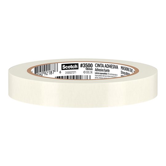 Masking tape 3M 3500 Scotch 18x40 1 piez Masking tape linea 3500, marca Scotch, adhesivo fuerte ideal para fijar, sujetar, envolver, marcar, medidas 18mmx40m, 1 pieza                                                                                                                                   a                                        - 70009127179