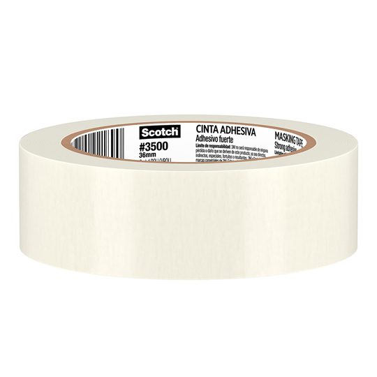 Masking tape 3M 3500 Scotch 36x40 1 piez Masking tape linea 3500, marca Scotch, adhesivo fuerte ideal para fijar, sujetar, envolver, marcar, medidas 36mmx40m, 1 pieza                                                                                                                                   a                                        - SCOTCH