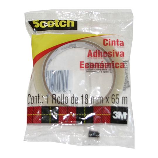 Cinta utilitaria Mod. 508 Scotch 3M 18x6 Uso general, se corta facilmente con los dedos, medidas 18mm x 66m, centro 7.6cm=3                                                                                                                                                                              6 bolsa con 1 pieza                      - SCOTCH