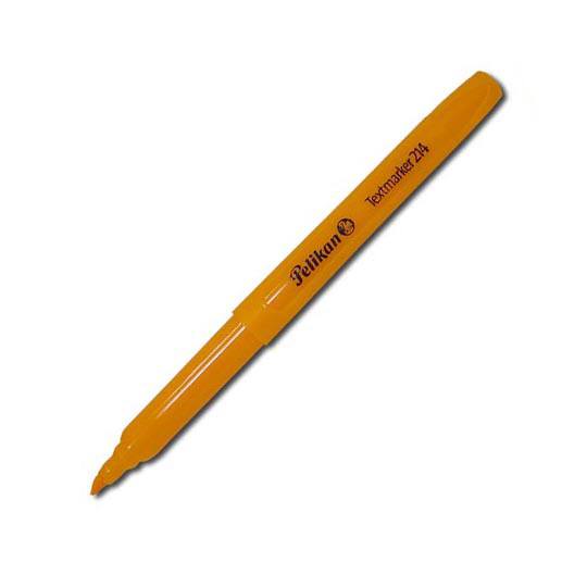 TEXTMARKER 214 COLOR NARANJA             Cuerpo delgado de bolsillo con práctica tapa con clip. Punta plástica cincel/biselada. Tinta universal para fax, copias y papel bond, No tóxico.                                                                                                                Resaltador de textos naranja. 1 pz       - PELIKAN