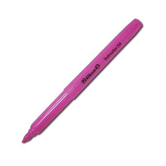 TEXTMARKER 214 COLOR ROSA                Cuerpo delgado de bolsillo con práctica tapa con clip. Punta plástica cincel/biselada. Tinta universal para fax, copias y papel bond, No tóxico.                                                                                                                Resaltador de textos rosa 1 pz           - PELIKAN