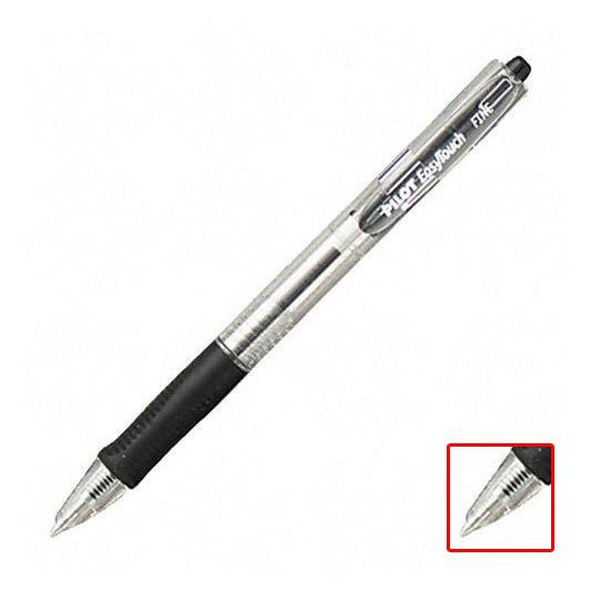 Bolígrafo fino retráctil EsyTouch Pilot  Tinta libre de fricción y con punta de acero inoxidable, grip enonómico de caucho, tapa con sellado hermético y retráctil para llevar a cualquier parte, repuesto: BRFL EasyTouch.                                                                              tinta de aceite, color negro, 1 pieza    - PILOT