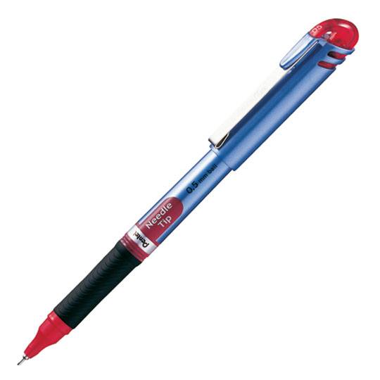 Bolígrafo Pentel energel, punto 0.5 mm ( Bolígrafo Pentel energel tinta gel liquido color rojo, secado rápido, agarre de caucho, punta de aguja de 0.5 mm, hecho 53% material reciclado, estructura suave y ligera. detalles en tapa indica el color de la tinta                                         aguja), tinta roja, 1 pieza              - PENTEL