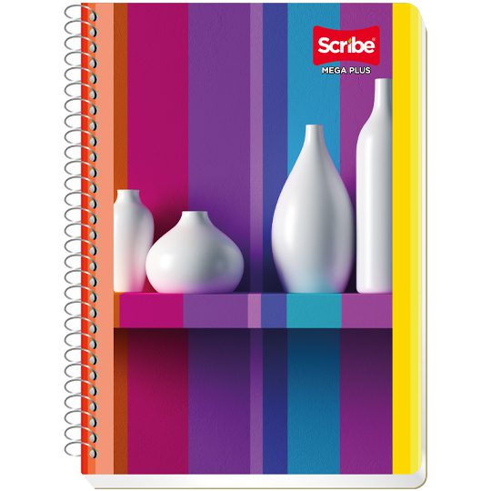 Cuaderno Scribe forma francesa mega plus Espiral sencillo, pasta semi rígida, 100 hojas, diferentes diseños                                                                                                                                                                                              raya, con 100 hojas                      - 1004540