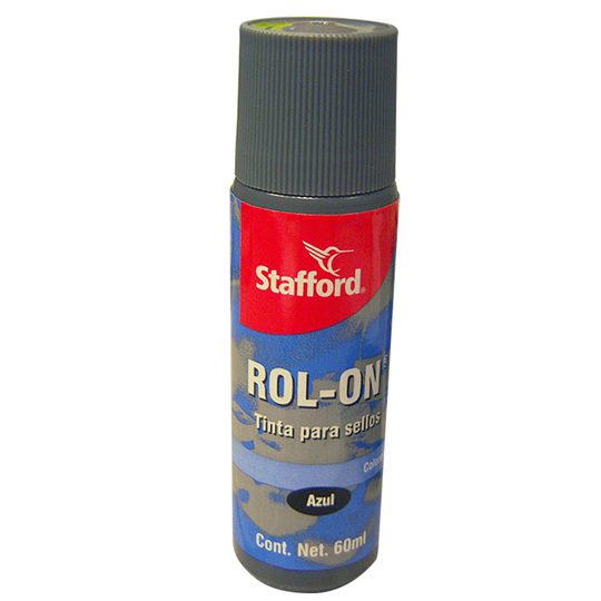 Tinta para sello Stafford color azul sis Tinta base agua que ayuda a imprimir sellos brillantes, nítidos y de rápido secado, el envase es tipo roll-on que evita derrames de la tinta.                                                                                                                   tema Roll-On 60 ml                       - STAFFORD