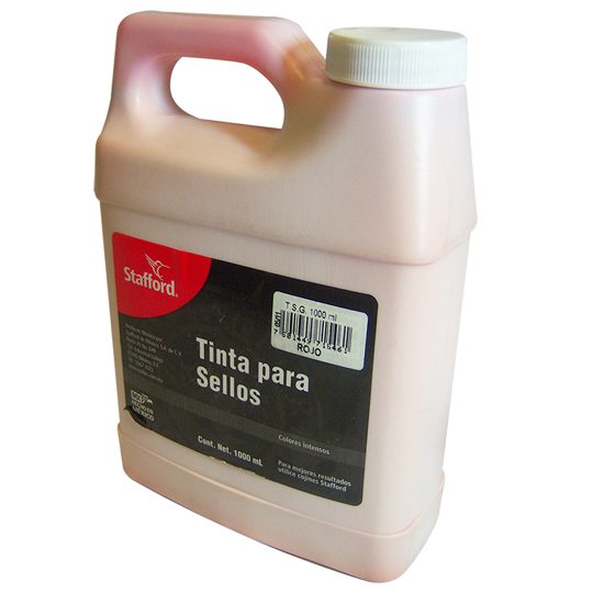 Tinta para sello Stafford color rojo 100 Tinta base agua que ayuda a imprimir sellos brillantes, nítidos y de rápido secado. - STAFFORD