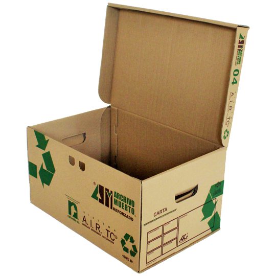 Caja de archivo reforzado Todo de Cartón Medida: 48 x 31 x 25 cm, cartón corrugado kraft, triple pared lateral, doble fondo, ranuras laterales con protección y ángulos interiores reforzados, estiba hasta 4 unidades, tapa de 3 candados que evitan se desarme al manipularla, flauta "B".              kraft carta tapa integrada tipo cofre   - AM-04-L1