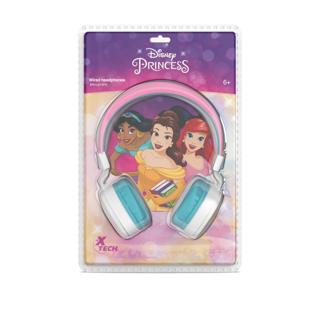 Audífonos Alámbricos XTech XTH-D274PS Diadema Disney Princesas Plegable con Cable Micrófono y Bluetooth XTH-D274PS - XTECH