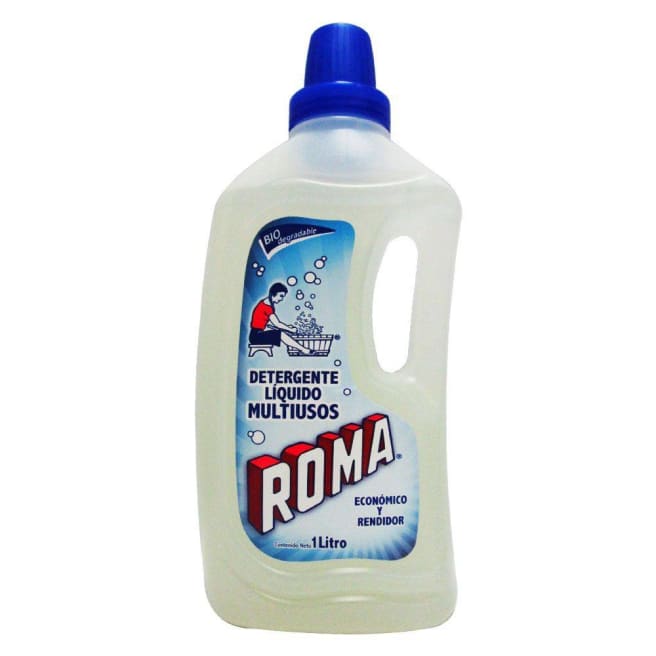 Detergente multiusos biodegradable liqui Multiusos líquido biodegradable. es economico y rendidor. ideal para el lavado de ropa blanca y color. deja brillantes los trastes. presentación en botella de 1 Lt.                                                                                            do Roma botella de 1 Lt.                 - 54211