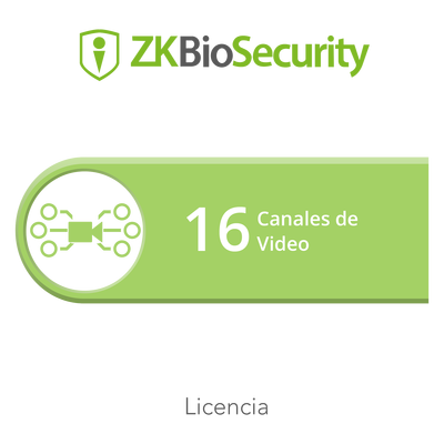 Licencia para ZKBiosecurity para modulo de video hasta 16 canales de video <br>  <strong>Código SAT:</strong> 81112501 <img src='https://ftp3.syscom.mx/usuarios/fotos/logotipos/zkteco.png' width='20%'>  - ZKTECO